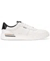 Hugo Boss White Lace-up Sneakers With Preformed Sole And Branded Leather Upper