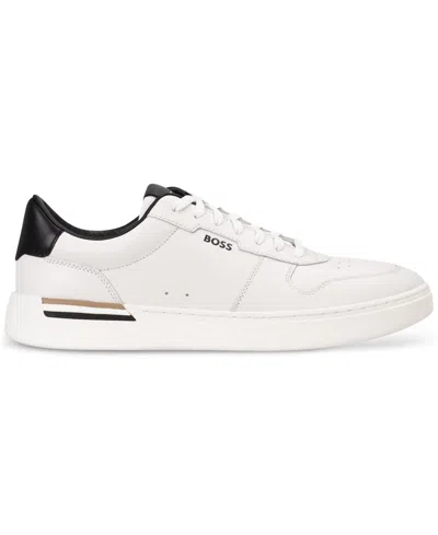 HUGO BOSS BOSS BY HUGO BOSS MEN'S CLINT LEATHER TENNIS-STYLE SNEAKERS