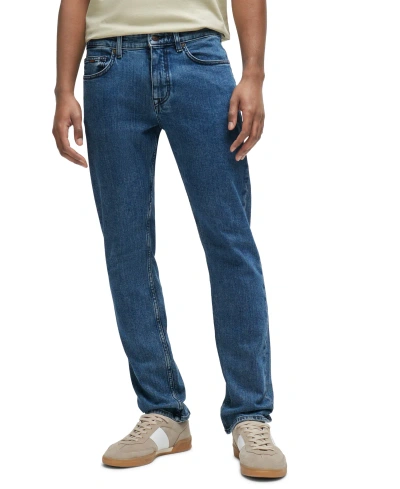 Hugo Boss Boss By  Men's Comfort-stretch Slim-fit Jeans In Medium Blue