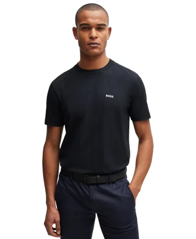 Hugo Boss Boss By  Men's Contrast Logo Regular-fit T-shirt In Dark Blue