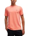 Hugo Boss Stretch-cotton Regular-fit T-shirt With Contrast Logo In Open Red