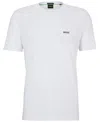 Hugo Boss Boss By  Men's Contrast Logo Regular-fit T-shirt In White