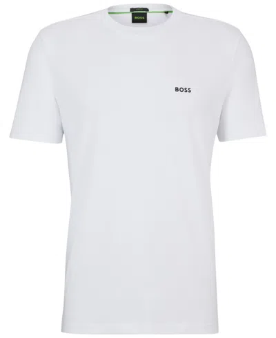 Hugo Boss Boss By  Men's Contrast Logo Regular-fit T-shirt In White