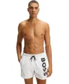 Hugo Boss Boss Octopus Swim Shorts Open White In White
