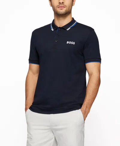 Hugo Boss Boss By  Men's Cotton-blend Polo Shirt In Dark Blue