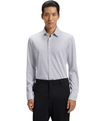 Hugo Boss Boss By  Men's Cotton Blend Slim-fit Dress Shirt In Blue