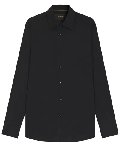 HUGO BOSS BOSS BY HUGO BOSS MEN'S COTTON-BLEND STRETCH POPLIN SLIM-FIT DRESS SHIRT
