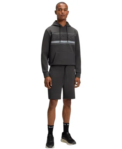 Hugo Boss Boss By  Men's Cotton-blend Stripe Detail Shorts In Gray