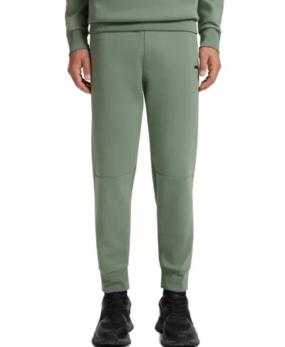 Hugo Boss Mens Open Green Branded Drawstring-waist Cotton-blend Jogging Bottoms