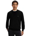 Hugo Boss Cotton-cashmere Regular-fit Sweater With Logo Patch In Black