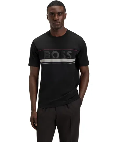 Hugo Boss Boss By  Men's Cotton-jersey Logo T-shirt In Black