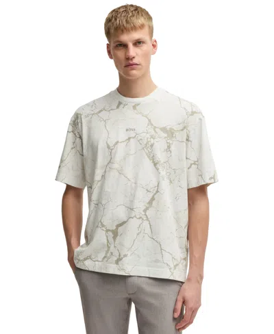 Hugo Boss T-shirt Boss Men Colour Sand In Open Beige