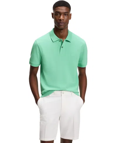 Hugo Boss Boss By  Men's Cotton Pique Embroidered Logo Pallas Polo Shirt In Green