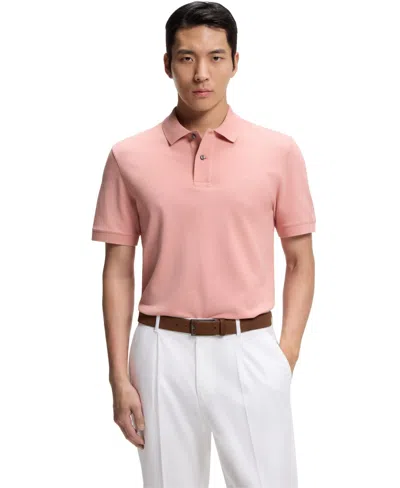 Hugo Boss Boss By  Men's Cotton Pique Embroidered Logo Pallas Polo Shirt In Pink