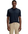 Hugo Boss Cotton-silk Regular-fit T-shirt With Geometric Pattern In Blue