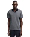 Hugo Boss Dot-pattern Polo Shirt In Cotton And Silk In Dark Blue