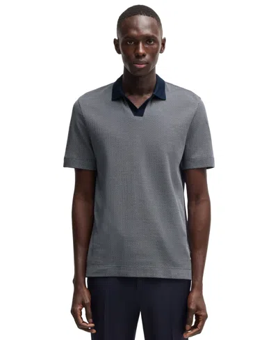 HUGO BOSS BOSS BY HUGO BOSS MEN'S COTTON SILK DOT-PATTERN POLO SHIRT
