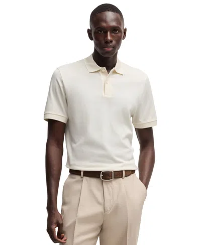 Hugo Boss Boss By  Men's Cotton-silk Regular-fit Polo Shirt In Neutral