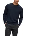 Hugo Boss Pacas-l Cotton Knit Sweater In Dark Blue