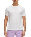 Hugo Boss Cotton-terry T-shirt With Embroidered Logo In White