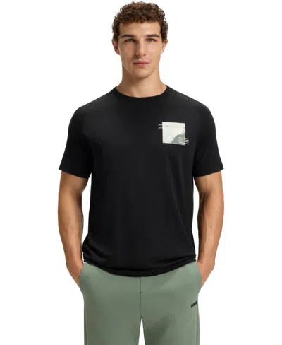 Hugo Boss Boss By  Men's Decorative Reflective Relaxed-fit T-shirt In Black