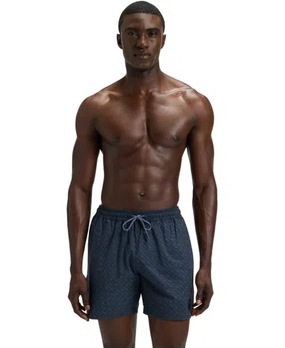 Hugo Boss Boss By  Men's Degrade Monogram Swim Shorts In Blue