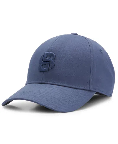 Hugo Boss Boss By  Men's Double B Monogram Cotton Twill Cap In Open Blue