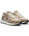 Hugo Boss Suede Trainers With Double B Monogram In Brown