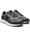 Hugo Boss Boss By  Men's Double B Monogram Suede Trainers Shoes In Gray