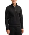 Hugo Boss Boss By  Men's Double B Monogram Zip-neck Sweatshirt In Black