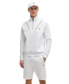 Hugo Boss Boss By  Men's Double B Monogram Zip-neck Sweatshirt In White