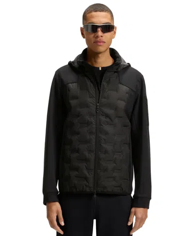 Hugo Boss Boss By  Men's Down-filled Welded Logo Jacket In Black