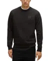 Shop Hugo Boss Boss By  Men's Drop Needle Stitching Regular-fit Sweatshirt In Black