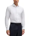 Hugo Boss Boss Roan Solid Stretch Cotton Button-up Shirt In White