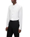 Hugo Boss Hank Slim Fit Easy Iron Bibbed Tuxedo Shirt In White