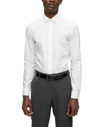 Hugo Boss Boss By  Men's Easy-iron Stretch Cotton Slim-fit Dress Shirt In White