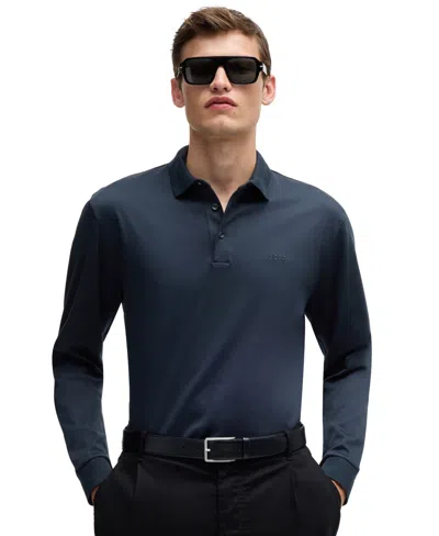 Hugo Boss Boss By  Men's Embroidered Logo Polo In Dark Blue
