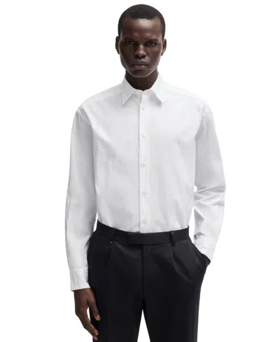 Hugo Boss Boss By  Men's Embroidered Relaxed-fit Dress Shirt In White