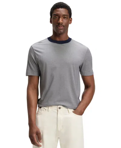 HUGO BOSS BOSS BY HUGO BOSS MEN'S FINELINE STRIPE COTTON-SILK T-SHIRT