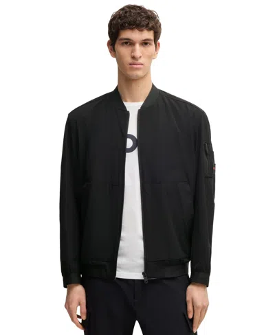 Hugo Boss Boss By  Men's Four-way Stretch Softshell Bomber Jacket In Black