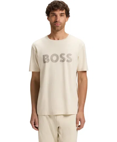 Hugo Boss Boss By  Men's Gloss Logo Pima-cotton T-shirt In Neutral