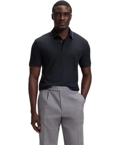 Hugo Boss Boss By  Men's H-parris 18 Cotton-pique Regular-fit Polo Shirt In Dark Blue