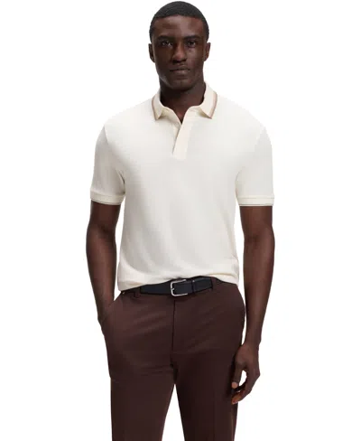 Hugo Boss Boss By  Men's H-parris 18 Cotton-pique Regular-fit Polo Shirt In Open White