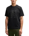 Hugo Boss Tee Mens Interlock-cotton T-shirt With Circle Artwork In Black