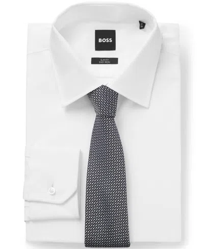 Hugo Boss Boss By  Men's Italian Silk Jacquard Tie In Blue