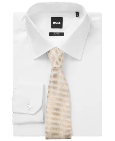 Hugo Boss Boss By  Men's Jacquard-pattern Silk Tie In Brown