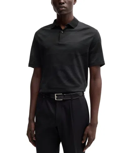 Hugo Boss Boss By  Men's Jacquard Polo In Black