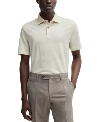 Hugo Boss Boss By  Men's Jacquard Polo In Open White