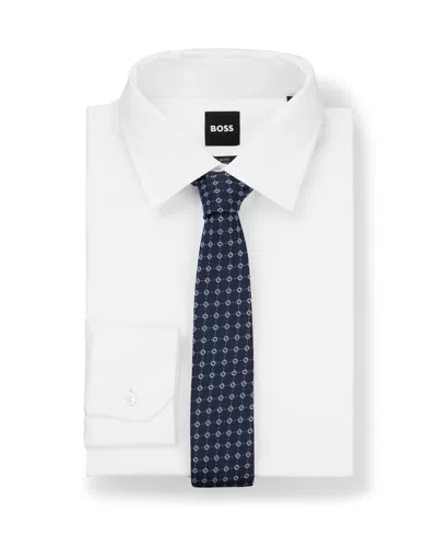 Hugo Boss Boss By  Men's Jacquard-woven Pattern Tie In Dark Blue