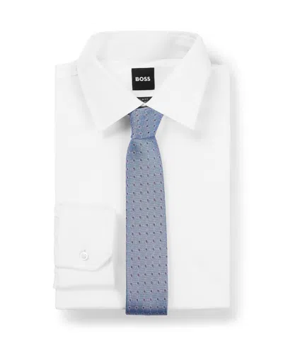 Hugo Boss Boss By  Men's Jacquard-woven Pattern Tie In Light,pastel Blue